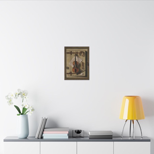 Still Life—Violin and Music on 12 × 16 matte canvas, room view 2.