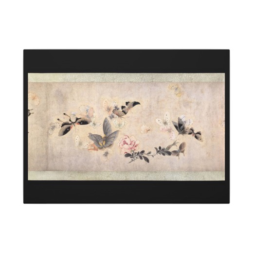 Flowers and Butterflies on 16 × 12 matte canvas, front.