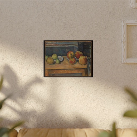Still Life with Apples and Pears on 16 × 12 matte canvas, room view.