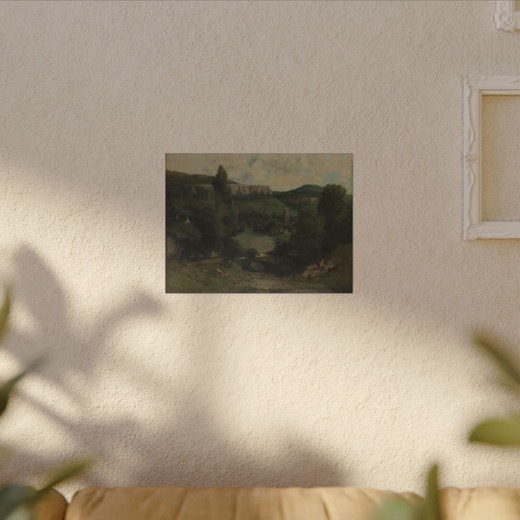 View of Ornans on 16 × 12 matte canvas, room view.