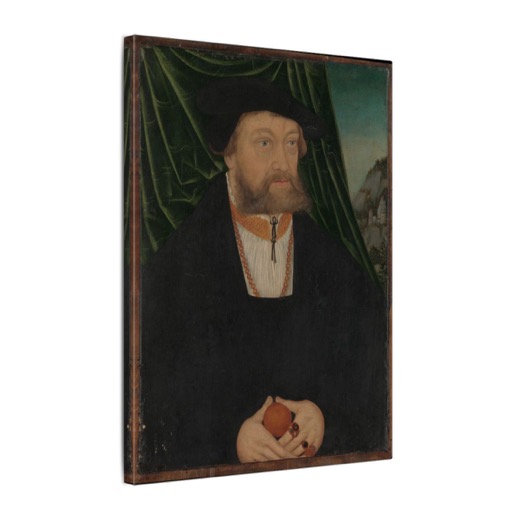 Portrait of a Man on 12 × 16 matte canvas, side.