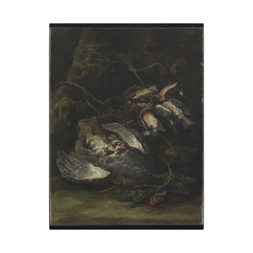 A Partridge and Small Game Birds on 12 × 16 matte canvas, front.
