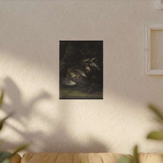 A Partridge and Small Game Birds on 12 × 16 matte canvas, room view.