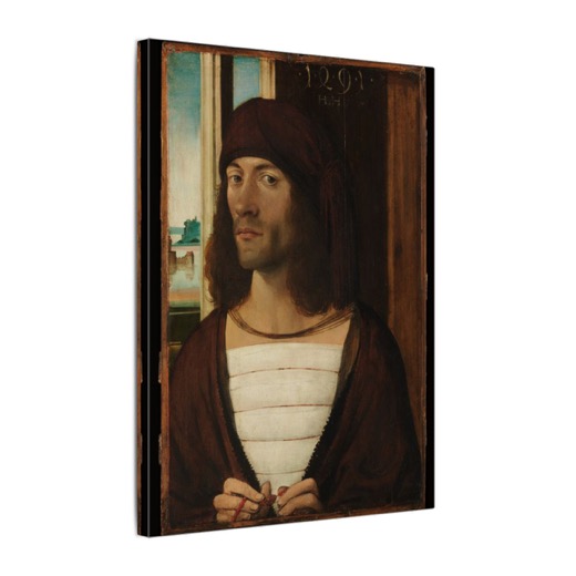 Portrait of a Man on 12 × 16 matte canvas, side.