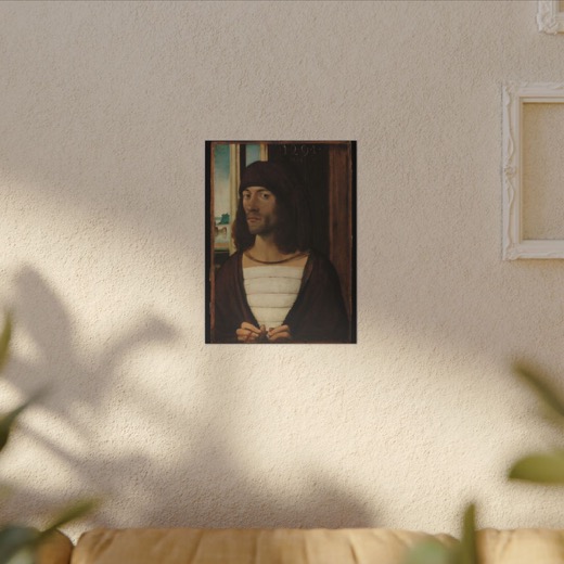 Portrait of a Man on 12 × 16 matte canvas, room view.