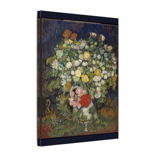 Bouquet of Flowers in a Vase on 12 × 16 matte canvas, side.