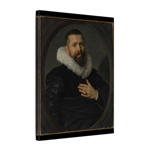 Portrait of a Bearded Man with a Ruff on 12 × 16 matte canvas, side.