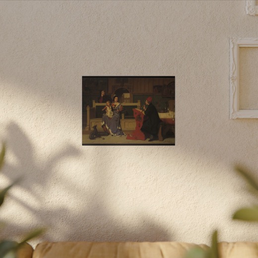 Hugo van der Goes Making a Portrait of Mary of Burgundy on 16 × 12 matte canvas, room view.