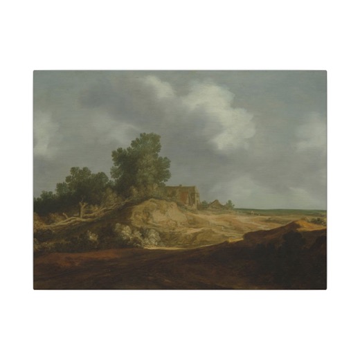 Landscape with a Cottage on 16 × 12 matte canvas, front.