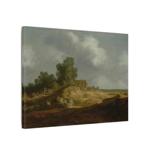 Landscape with a Cottage on 16 × 12 matte canvas, side.