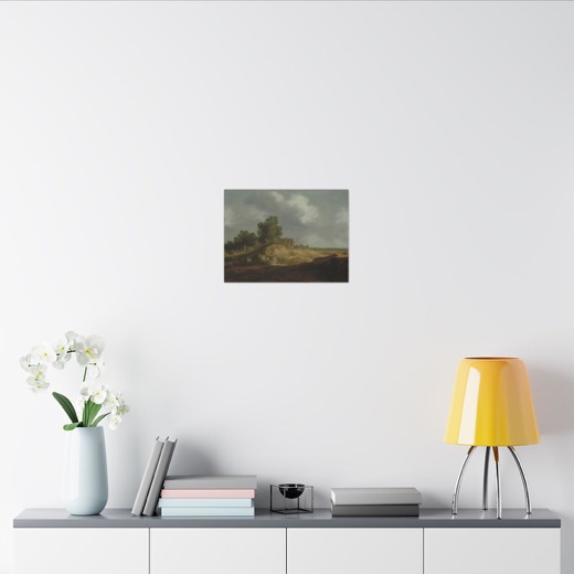 Landscape with a Cottage on 16 × 12 matte canvas, room view 2.