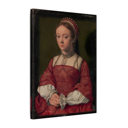 Portrait of a Young Woman on 12 × 16 matte canvas, side.