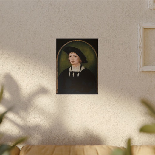 Portrait of a Man on 12 × 16 matte canvas, room view.