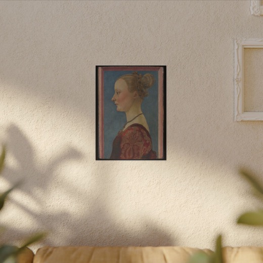 Portrait of a Woman on 12 × 16 matte canvas, room view.