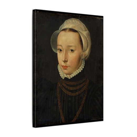 Portrait of a Young Woman on 12 × 16 matte canvas, side.
