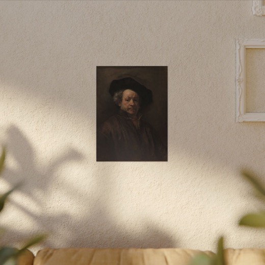 Self-Portrait on 12 × 16 matte canvas, room view.
