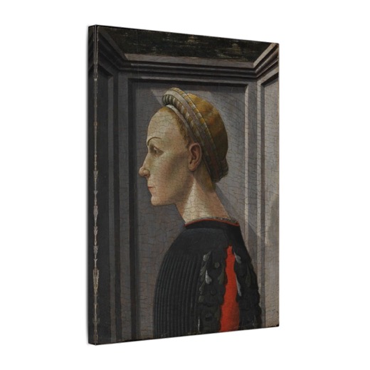 Portrait of a Woman on 12 × 16 matte canvas, side.