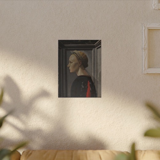 Portrait of a Woman on 12 × 16 matte canvas, room view.