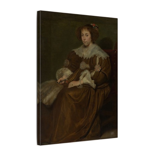 Portrait of a Young Woman on 12 × 16 matte canvas, side.