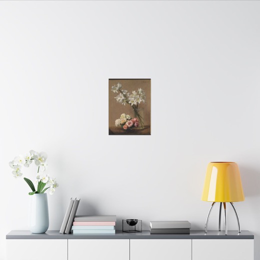 Roses and Lilies on 12 × 16 matte canvas, room view 2.