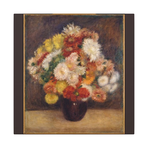 Bouquet of Chrysanthemums on 12 × 12 matte canvas, front.