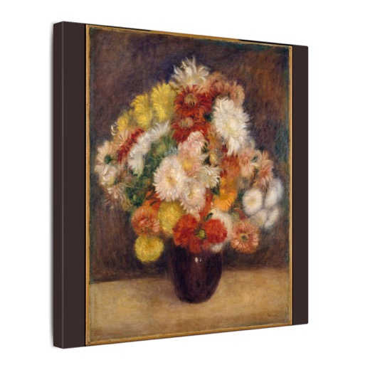 Bouquet of Chrysanthemums on 12 × 12 matte canvas, side.