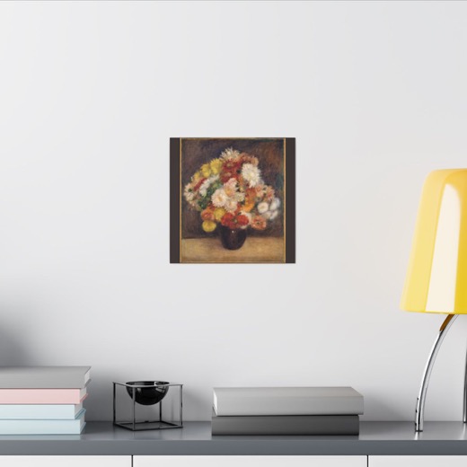 Bouquet of Chrysanthemums on 12 × 12 matte canvas, room view 2.