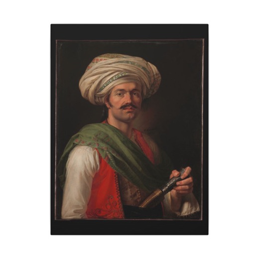 Portrait of a "Mamelouk" on 12 × 16 matte canvas, front.