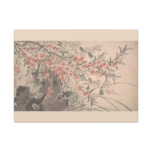 Garden Flowers on 16 × 12 matte canvas, front.