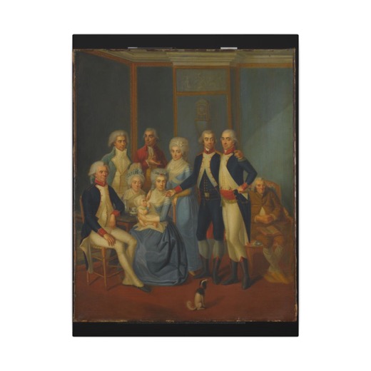 Portrait of a Military Family on 12 × 16 matte canvas, front.