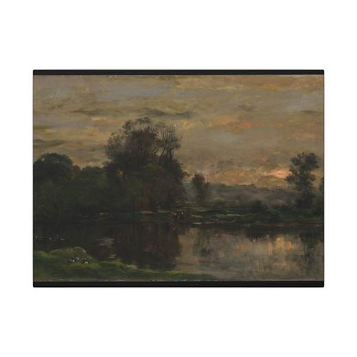 Landscape with Ducks on 16 × 12 matte canvas, front.