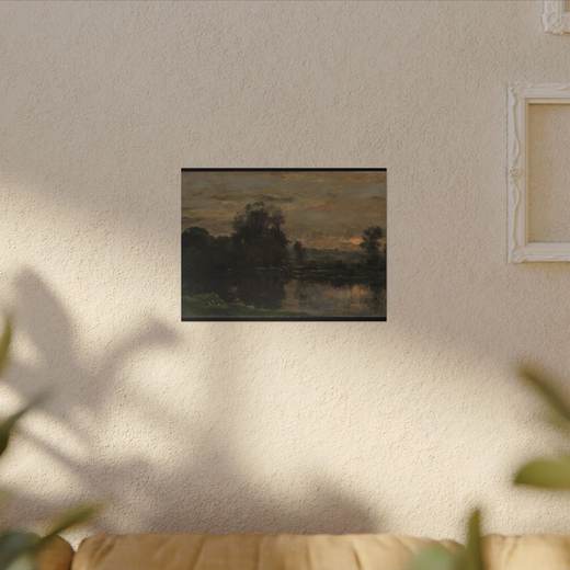 Landscape with Ducks on 16 × 12 matte canvas, context.