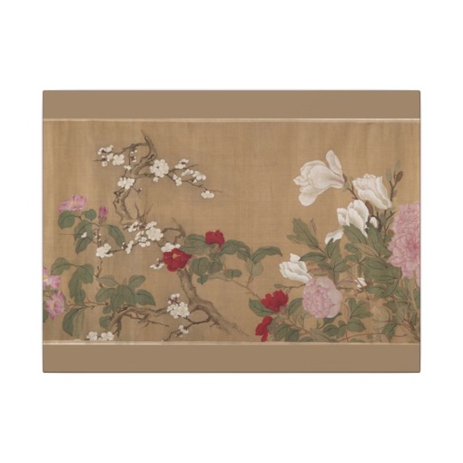 One Hundred Flowers on 16 × 12 matte canvas, front.