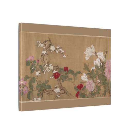 One Hundred Flowers on 16 × 12 matte canvas, side.