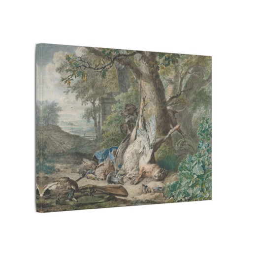 Hunting Still Life in a Forest on 16 × 12 matte canvas, side.
