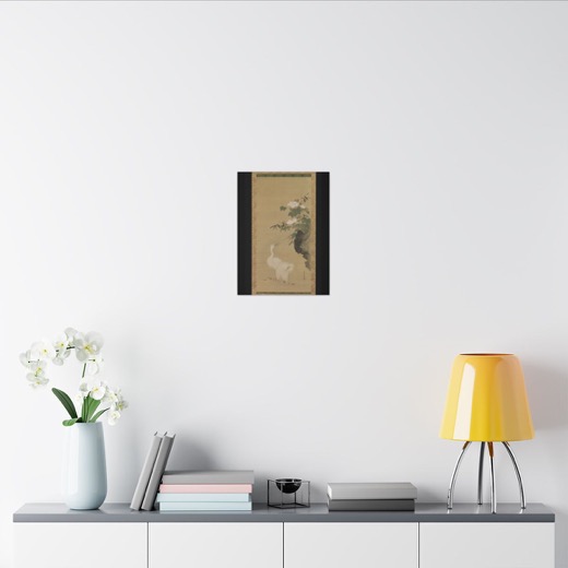Egrets and Cotton Roses on 12 × 16 matte canvas, room view 2.