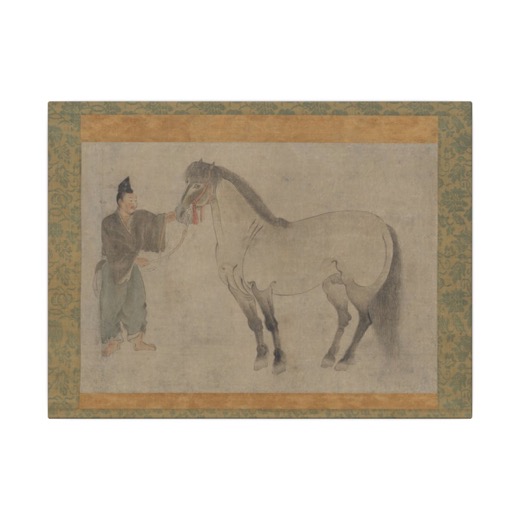 Horse and Groom on 16 × 12 matte canvas, front.