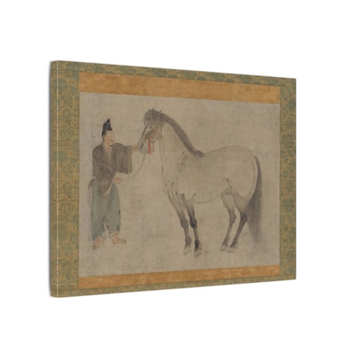Horse and Groom on 16 × 12 matte canvas, side.
