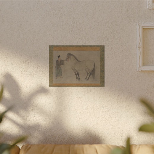 Horse and Groom on 16 × 12 matte canvas, room view.