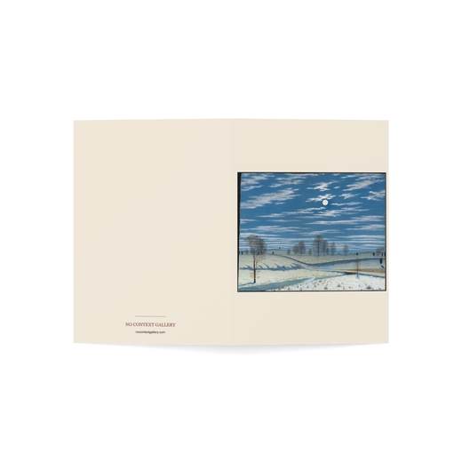 Winter Scene in Moonlight on 10-card blank-inside pack, open cover.