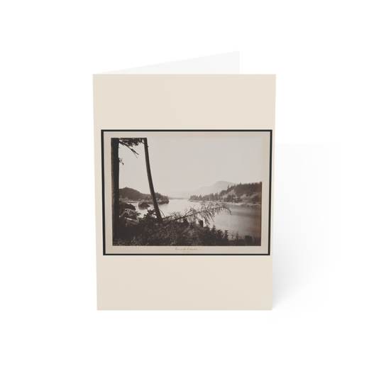 View on the Columbia, Cascades on 10-card blank-inside pack, front.