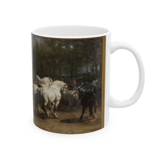 The Horse Fair on Glossy ceramic mug · 11 oz / 15 oz, right.