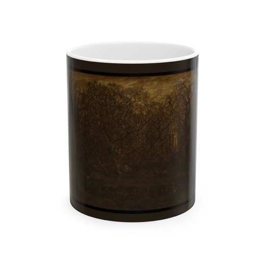 The Forest in Winter at Sunset on Glossy ceramic mug · 11 oz / 15 oz, front.
