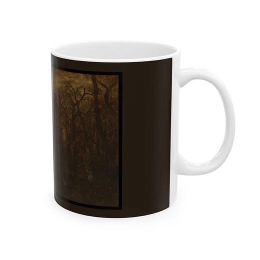 The Forest in Winter at Sunset on Glossy ceramic mug · 11 oz / 15 oz, right.