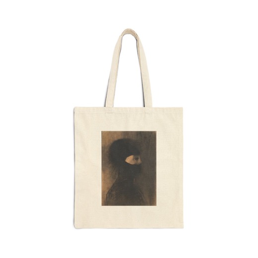 Armor on Natural canvas tote, front.