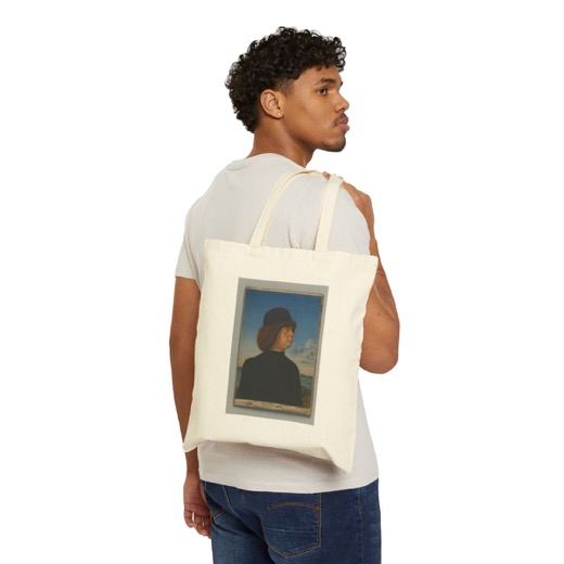Portrait of Alvise Contarini(?); (verso) A Tethered Roebuck on Natural canvas tote, worn.