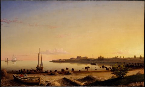 Stage Fort across Gloucester Harbor by Fitz Henry Lane (formerly Fitz Hugh Lane).