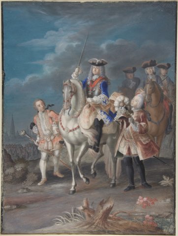 Portrait of the consort of Maria Theresa, queen of Hungary and Bohemia, on horseback by Anonymous, French, 18th century.