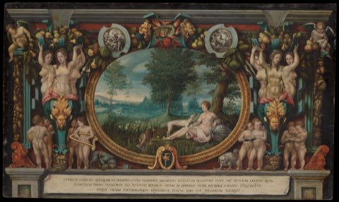 The Nymph of Fontainebleau by French (Fontainebleau) Painter.