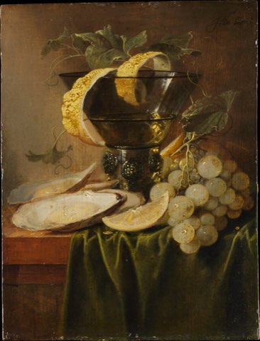 Still Life with a Glass and Oysters by Jan Davidsz de Heem.